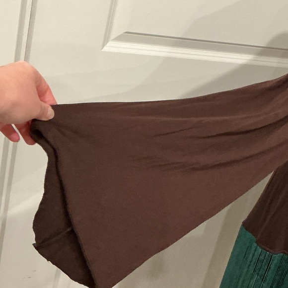 Boston Proper Women’s  Western Boho Brown Teal Fringe Open Cardigan Size Medium - Picture 9 of 15